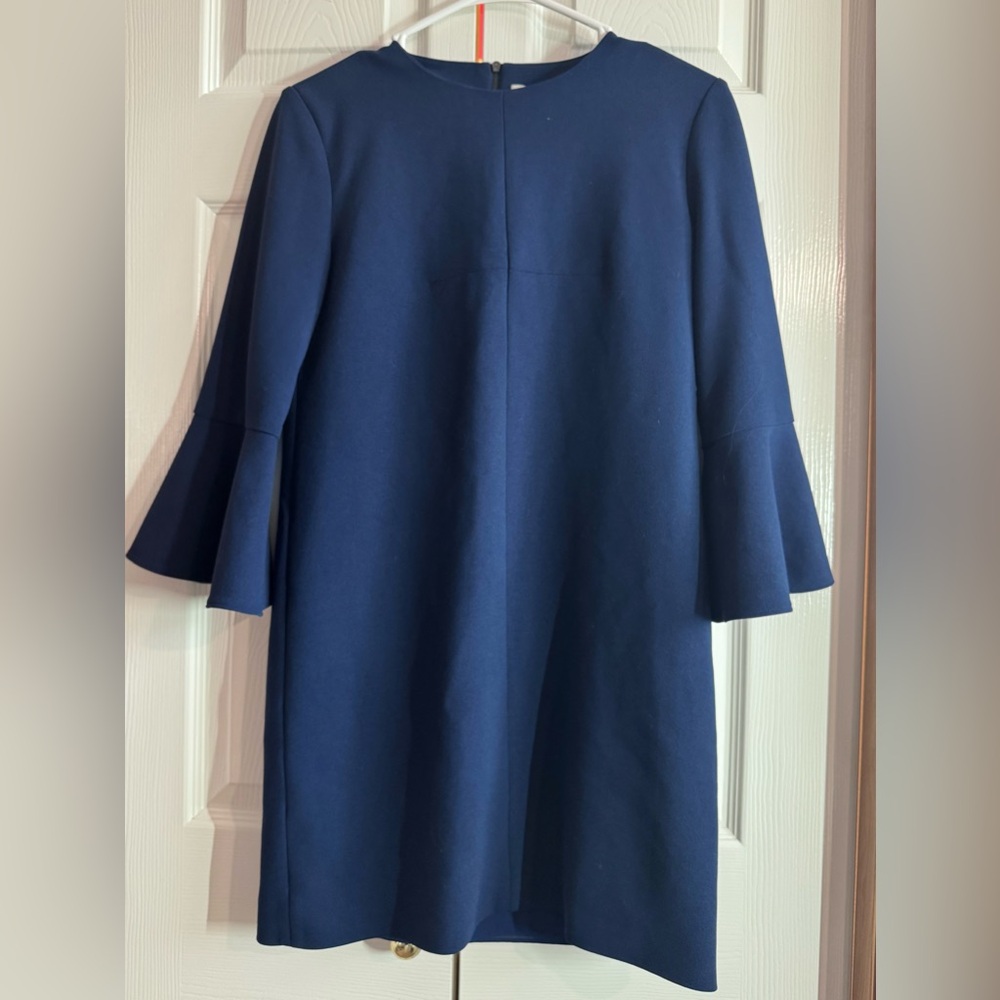 TIBI Bell Sleeve Navy Mini Dress - Size: 2